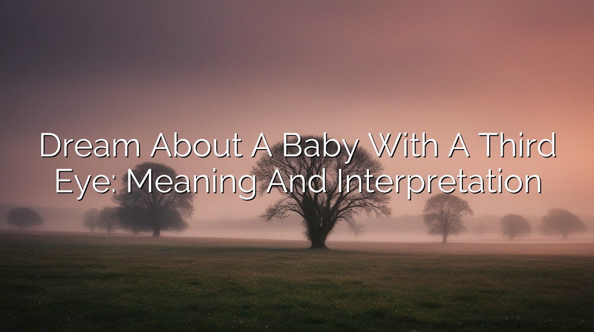 Dream About a Baby with a Third Eye: Meaning and Interpretation