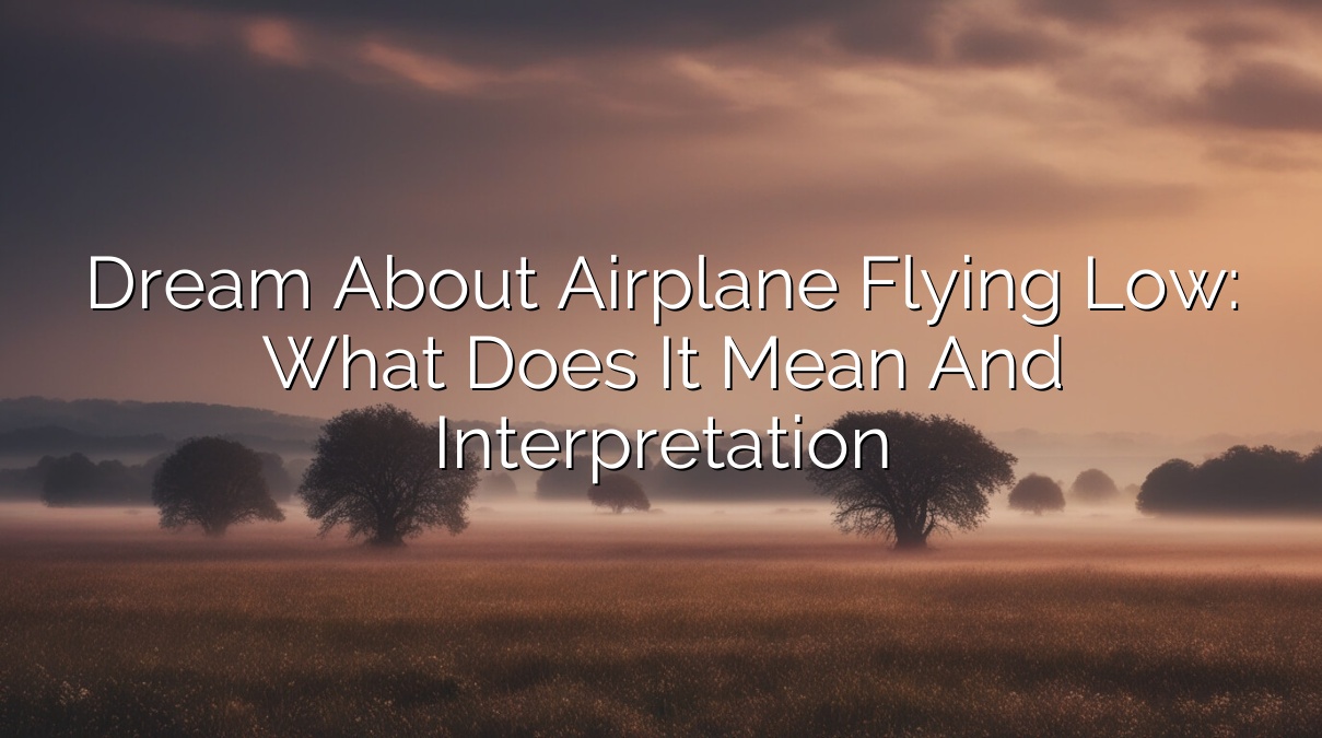 Dream About Airplane Flying Low: What Does It Mean and Interpretation