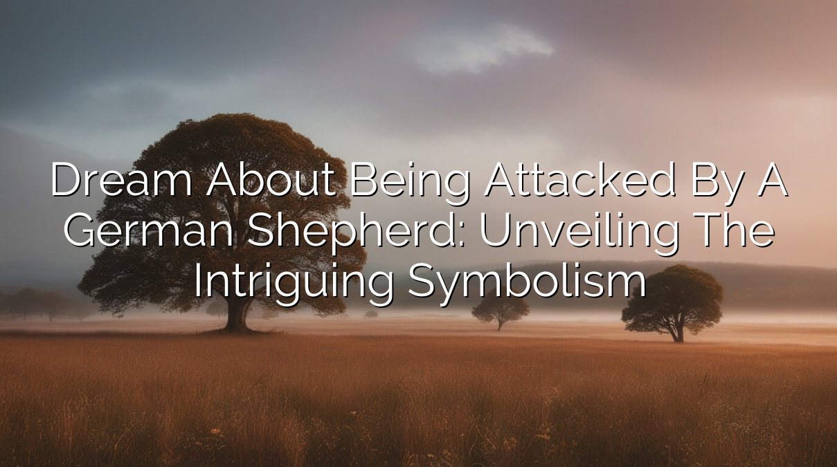 Dream About Being Attacked by a German Shepherd: Unveiling the Intriguing Symbolism