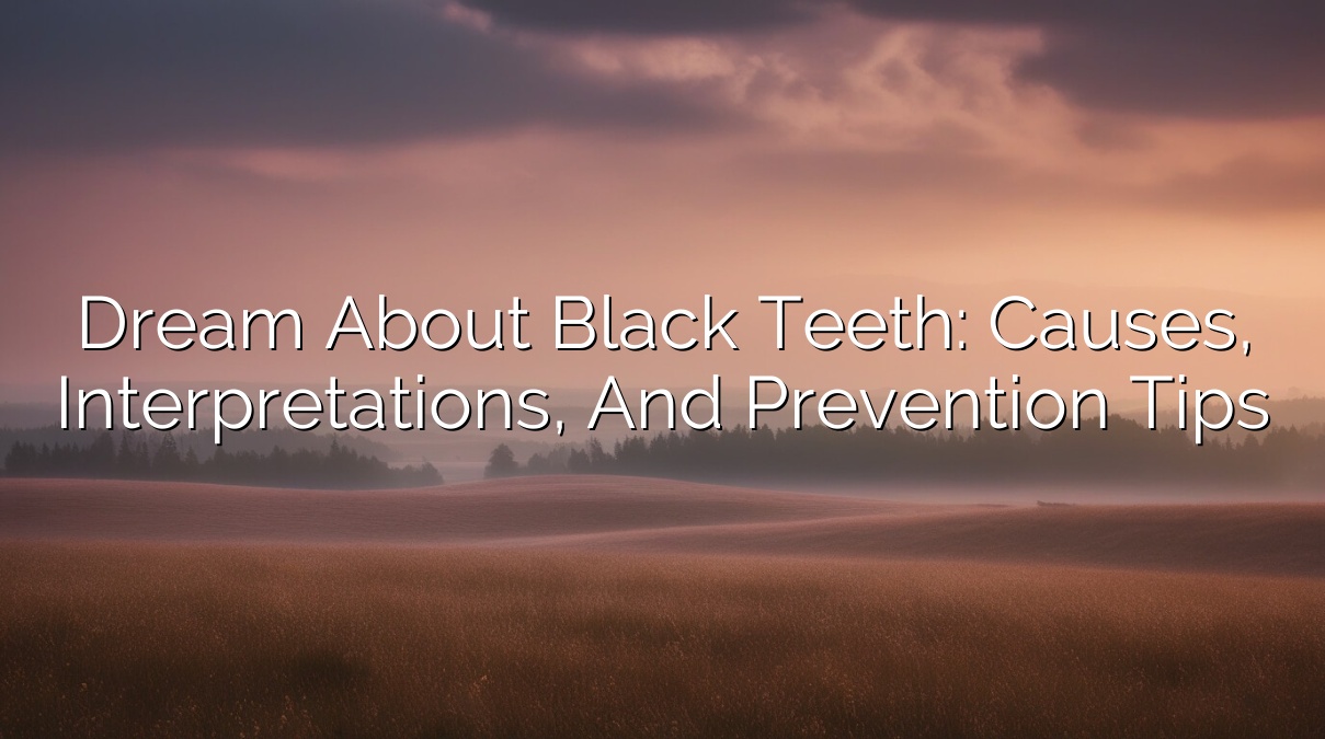 Dream About Black Teeth: Causes, Interpretations, and Prevention Tips
