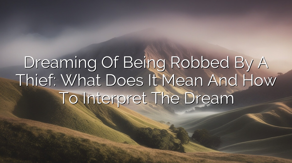 Dreaming of Being Robbed by a Thief: What Does It Mean and How to Interpret the Dream