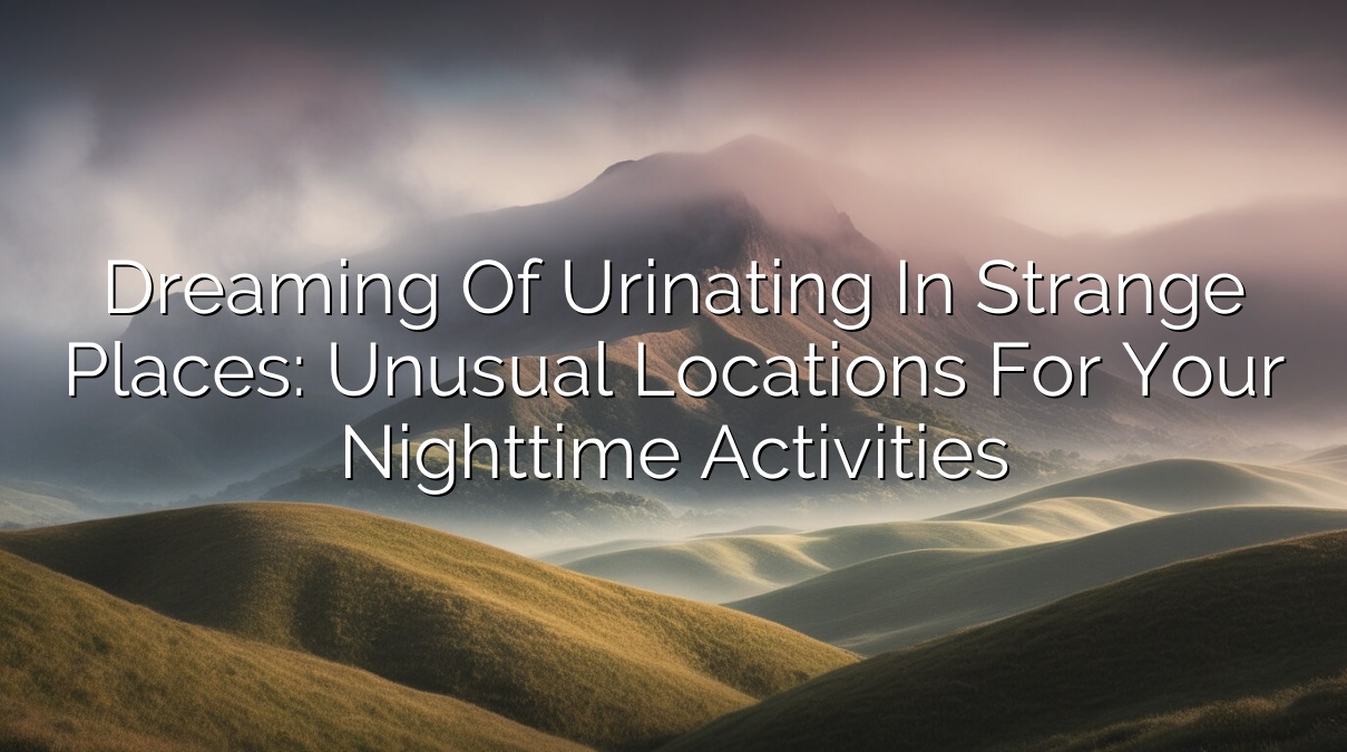 Dreaming of Urinating in Strange Places: Unusual Locations for Your Nighttime Activities