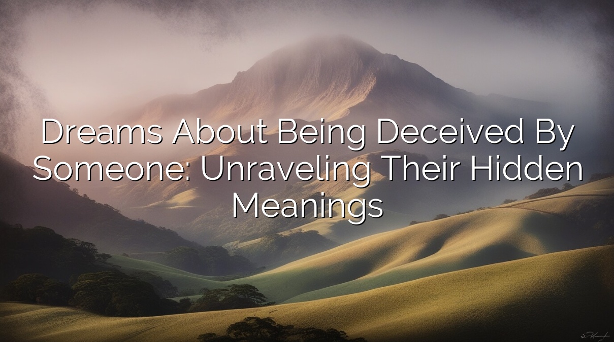 Dreams About Being Deceived by Someone: Unraveling Their Hidden Meanings