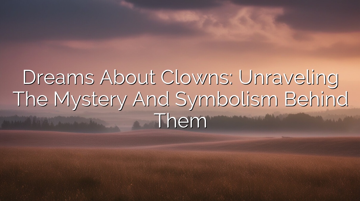 Dreams About Clowns: Unraveling the Mystery and Symbolism Behind Them
