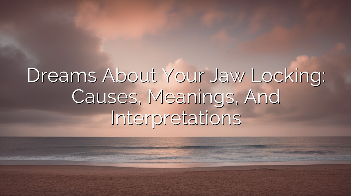 Dreams About Your Jaw Locking: Causes, Meanings, and Interpretations