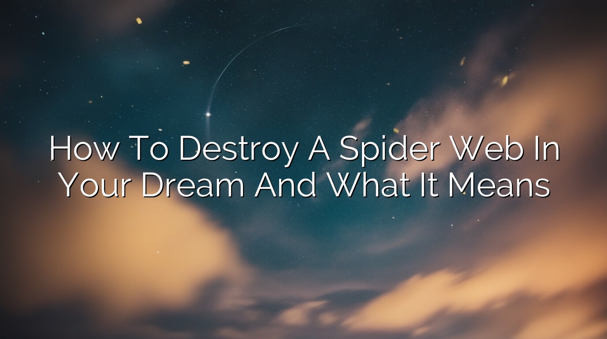 How to Destroy a Spider Web in Your Dream and What It Means