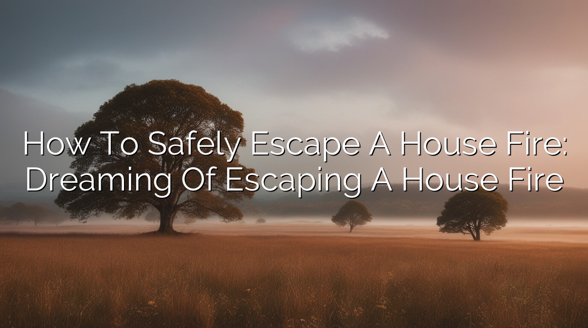 How to Safely Escape a House Fire: Dreaming of Escaping a House Fire