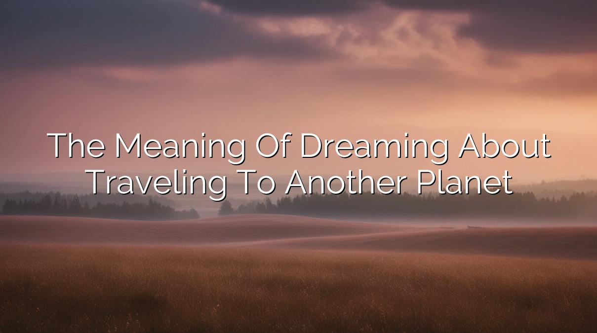 The Meaning of Dreaming About Traveling to Another Planet