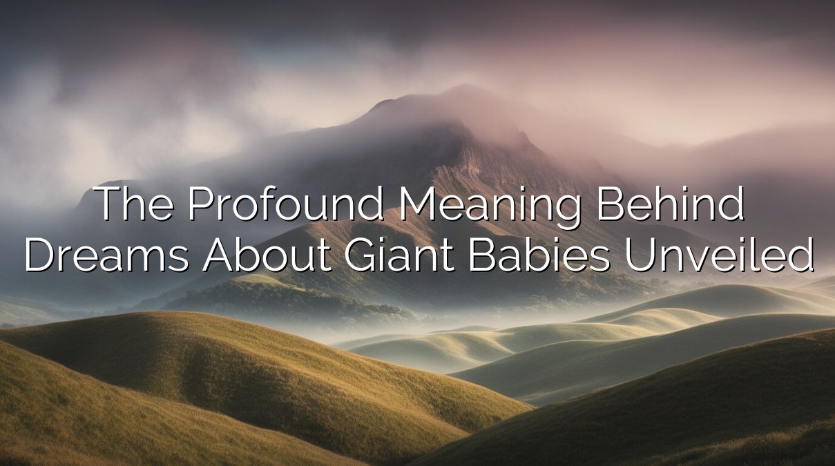 The Profound Meaning Behind Dreams about Giant Babies Unveiled