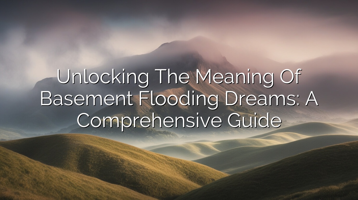 Unlocking the Meaning of Basement Flooding Dreams: A Comprehensive Guide